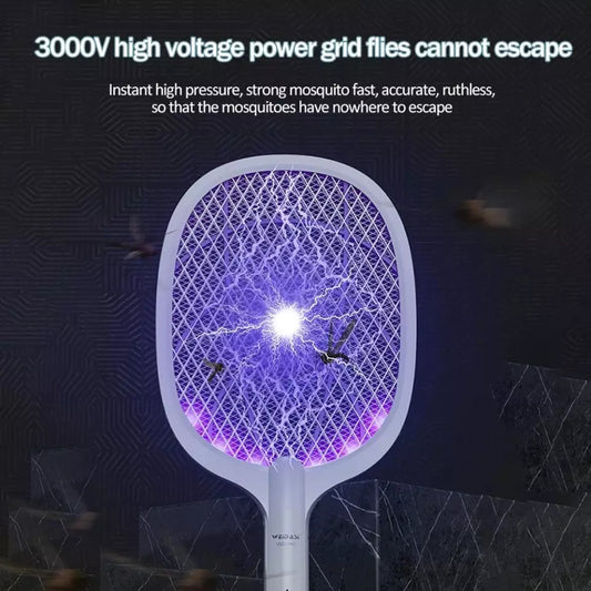 2-in-1 Electric Mosquito Killer Racket & UV Light Lamp - USB Rechargeable Bug Zapper for Indoor & Outdoor Insect Control