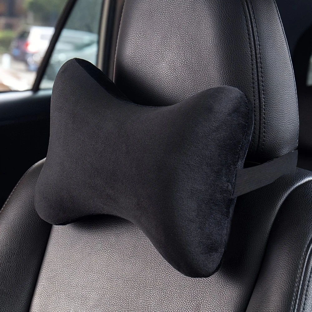 ZEXT (Pack of 2) Soft Velvet Car Headrest Pillow - Ergonomic Neck Rest for Long Drives - Portable & Washable Travel Neck Support for All Vehicles