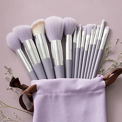 13 Pcs Professional Makeup Brush Set - Premium Soft Synthetic Hair for Foundation, Eyeshadow & Blending - Complete Beauty Cosmetic Tools Kit