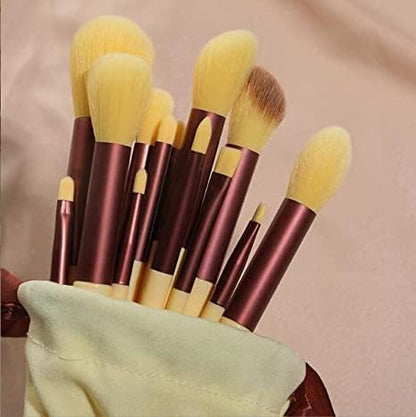 13 Pcs Professional Makeup Brush Set - Premium Soft Synthetic Hair for Foundation, Eyeshadow & Blending - Complete Beauty Cosmetic Tools Kit