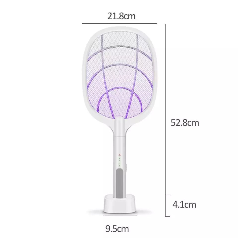 2-in-1 Electric Mosquito Killer Racket & UV Light Lamp - USB Rechargeable Bug Zapper for Indoor & Outdoor Insect Control