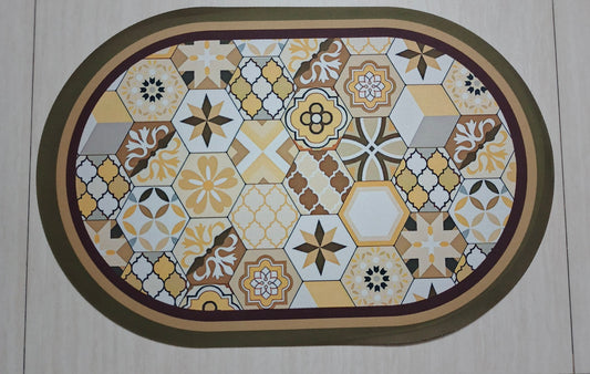 Super Absorbent Non-Slip Bath Mat - Quick Dry Diatomaceous Earth Bathroom Rug, Machine Washable Anti-Skid Floor Mat (60x40cm)