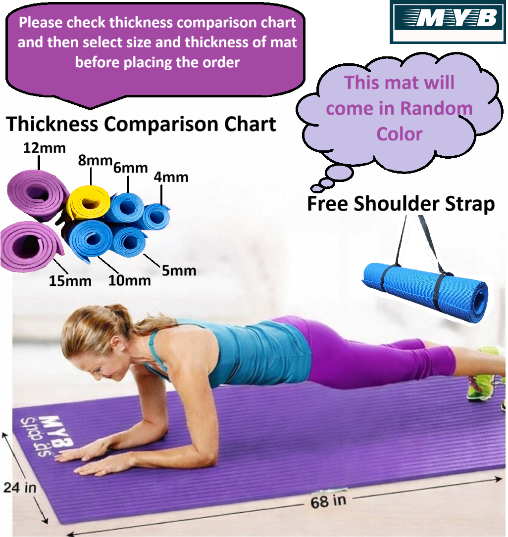 Premium 4mm Non-Slip Yoga Mat for Men & Women - Durable EVA Exercise Mat for Home Gym, Yoga & Pilates