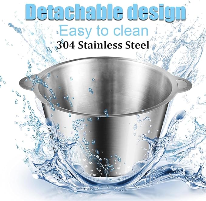 2L Heavy Duty Manual Stainless Steel Vegetable Chopper & Meat Grinder - Hand Press Food Processor (SUS 304 Grade)