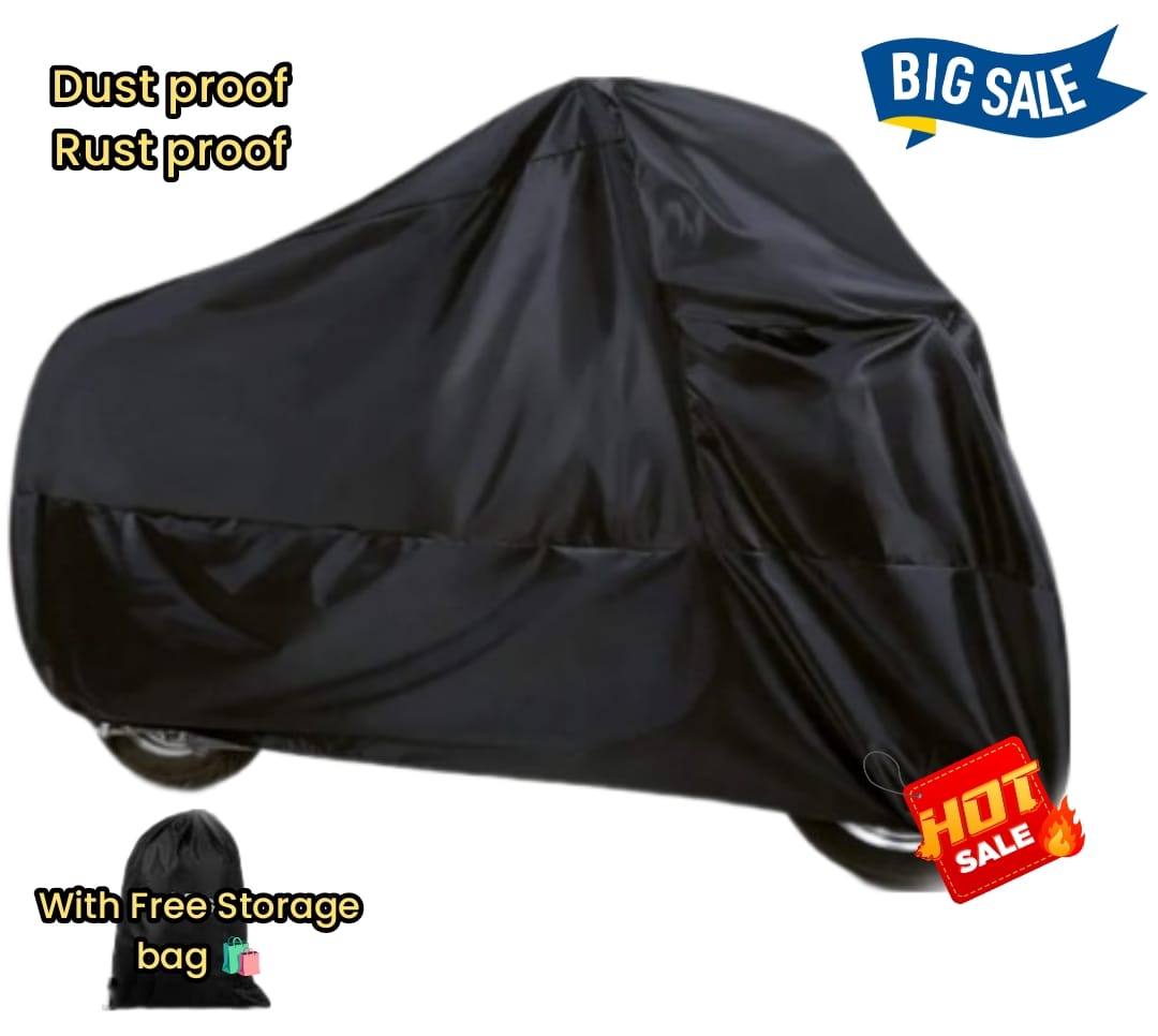 Universal Black Motorbike Cover for 70cc to 150cc - Heavy Duty Dustproof & UV Resistant Motorcycle Body Cover