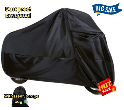 Universal Black Motorbike Cover for 70cc to 150cc - Heavy Duty Dustproof & UV Resistant Motorcycle Body Cover