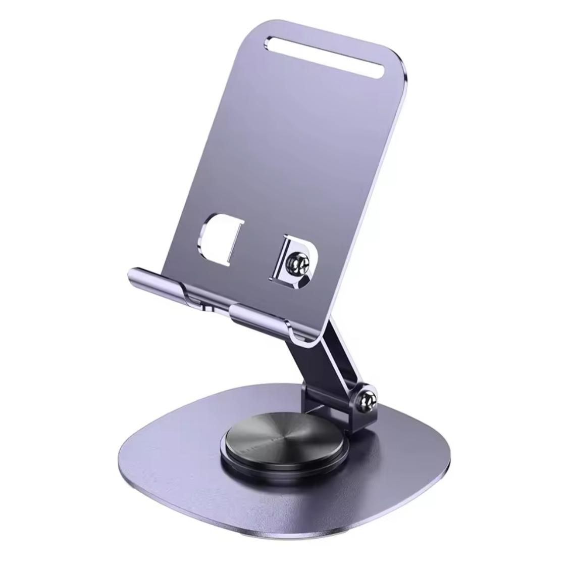 Alogy 360° Rotatable Metal Mobile Phone Stand - Adjustable Folding Desktop Tablet Holder for Desk, Bed & Office - Premium Aluminum Alloy Stable Base
