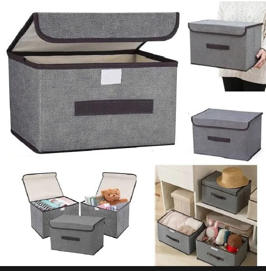 Premium Foldable Wardrobe Clothes Organizer - Multi-Grid Fabric Storage Box with Lid for Jeans, Leggings, T-Shirts & Underwear