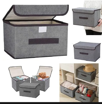 Premium Foldable Wardrobe Clothes Organizer - Multi-Grid Fabric Storage Box with Lid for Jeans, Leggings, T-Shirts & Underwear