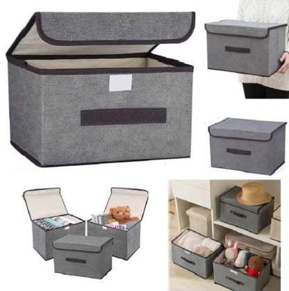 Premium Foldable Wardrobe Clothes Organizer - Multi-Grid Fabric Storage Box with Lid for Jeans, Leggings, T-Shirts & Underwear
