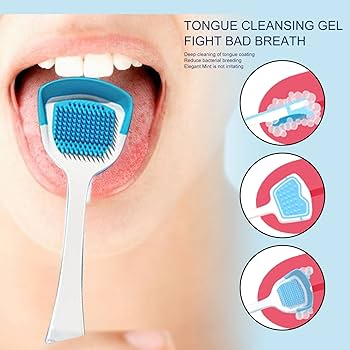 Professional Tongue Scraper Cleaner Brush - Antibacterial Oral Hygiene Tool for Bad Breath Removal & Deep Tongue Cleaning