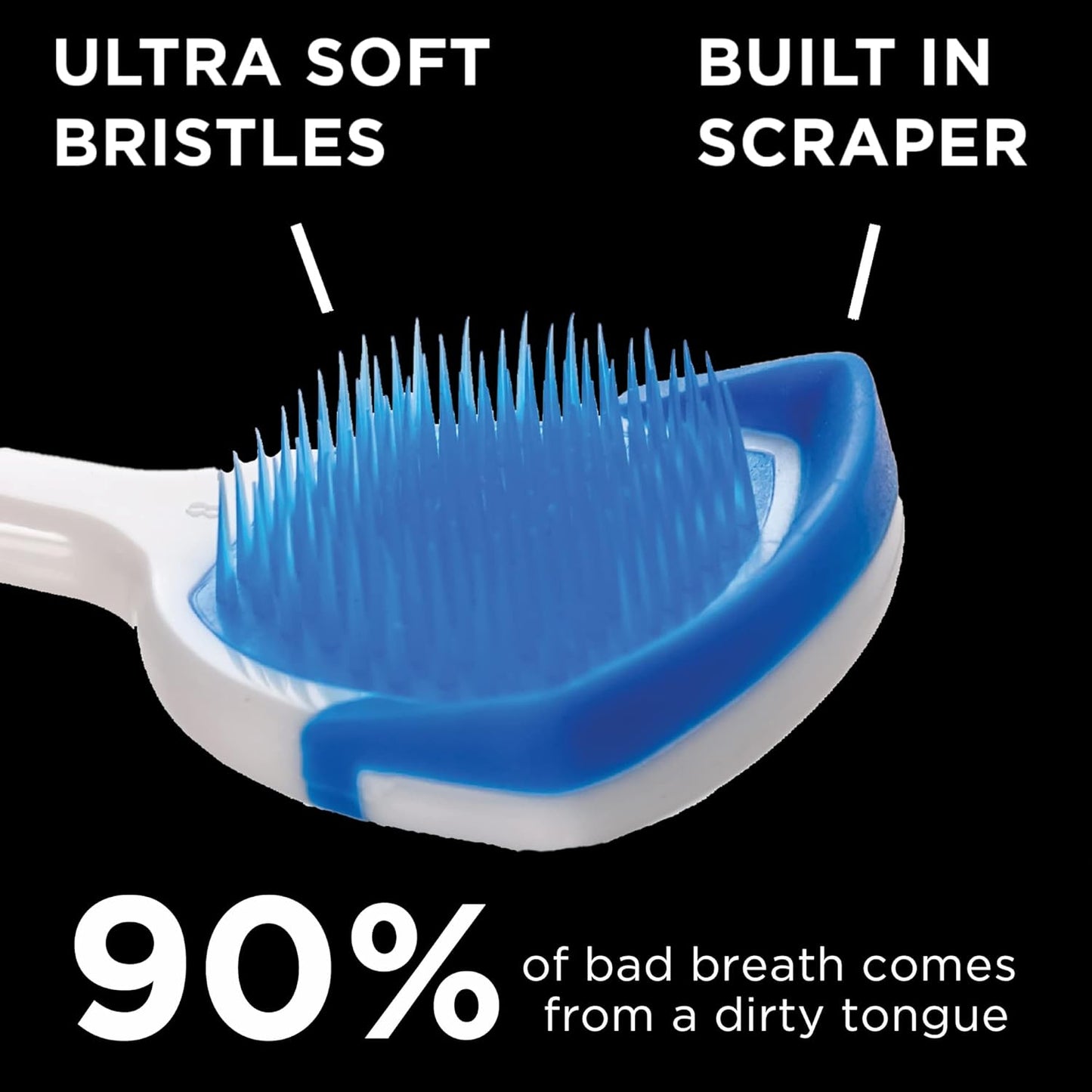 Professional Tongue Scraper Cleaner Brush - Antibacterial Oral Hygiene Tool for Bad Breath Removal & Deep Tongue Cleaning
