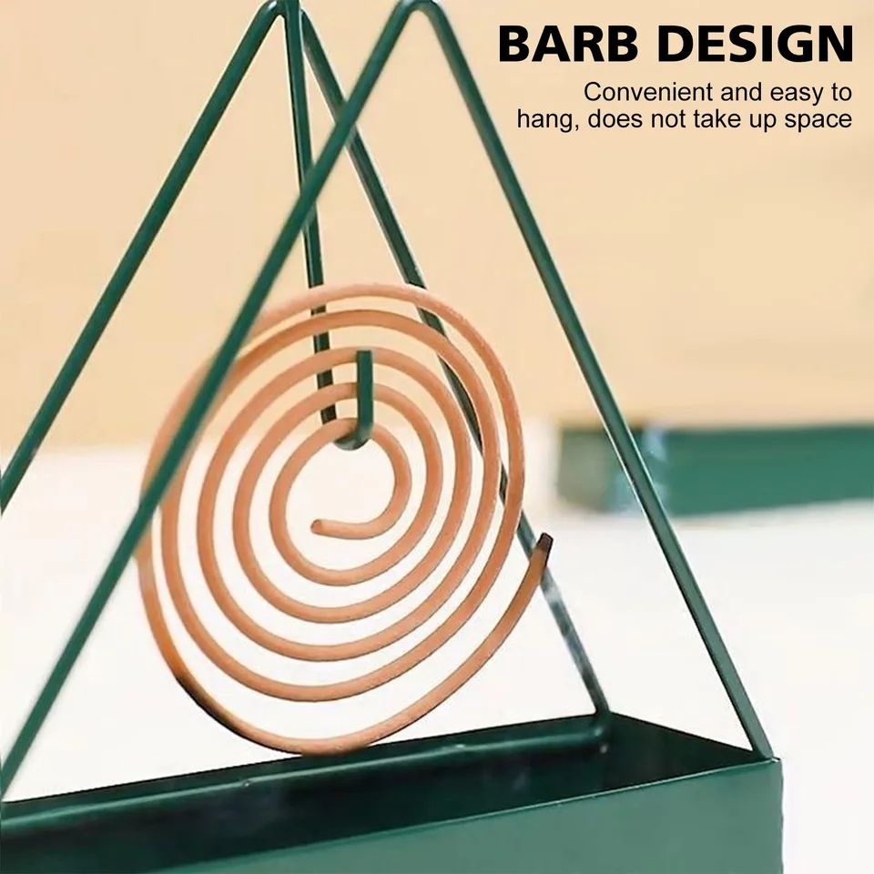 Pack of 2 Nordic Iron Mosquito Coil Holder - Triangular Fireproof Hanging Mosquito Repellent Stand - Retro Home & Outdoor Incense Burner Tray