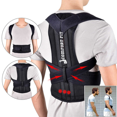 Posture Corrector for Men and Women - Adjustable Back Support Belt for Back Pain Relief and Spine Alignment