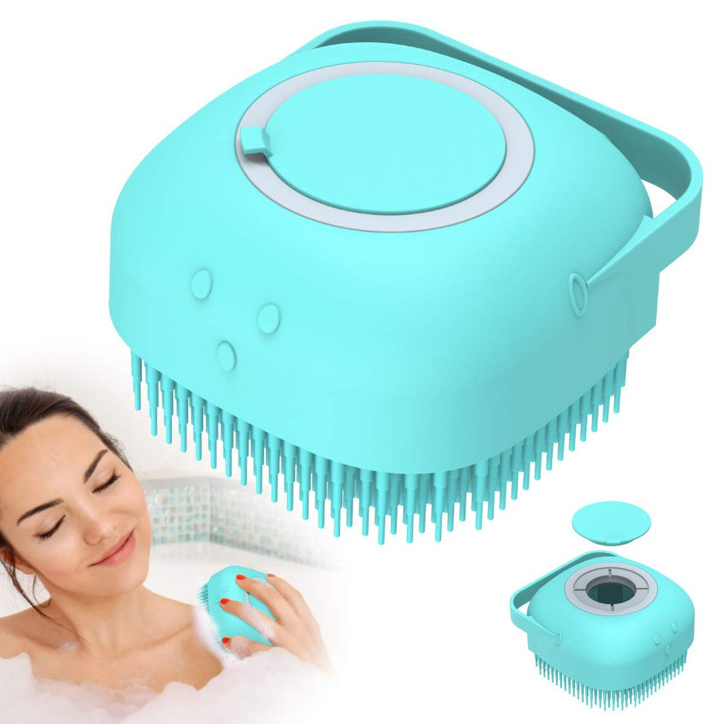 2-in-1 Silicone Bath Body Brush with Soap Dispenser - Ultra Soft Exfoliating Scrubber & Massager for Men, Women & Kids