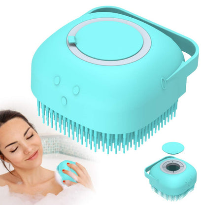 2-in-1 Silicone Bath Body Brush with Soap Dispenser - Ultra Soft Exfoliating Scrubber & Massager for Men, Women & Kids