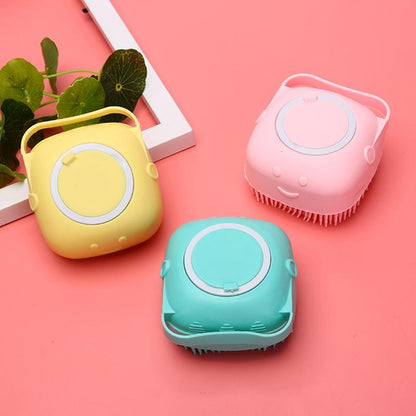 2-in-1 Silicone Bath Body Brush with Soap Dispenser - Ultra Soft Exfoliating Scrubber & Massager for Men, Women & Kids