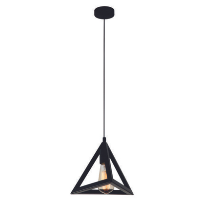 Modern Geometric Cube & Triangle Pendant Light - Industrial Matt Black Ceiling Lamp for Home, Bedroom, TV Lounge & Office Decor