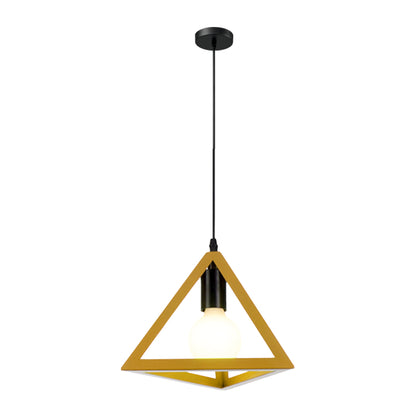 Modern Geometric Cube & Triangle Pendant Light - Industrial Matt Black Ceiling Lamp for Home, Bedroom, TV Lounge & Office Decor