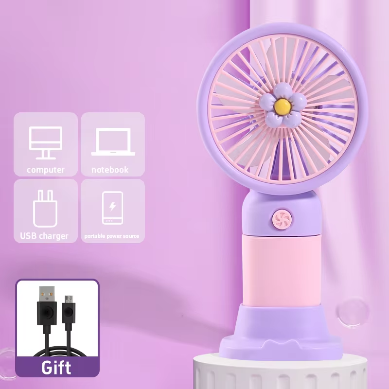 Portable USB Rechargeable Mini Fan - Handheld & Desktop Cooling Fan for Kids, Travel, and Office | Lightweight Personal Electric Fan